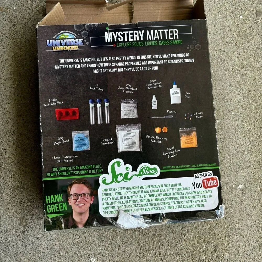 Universe Unboxed Mystery Matter Science Kit-Open Box-Complete
